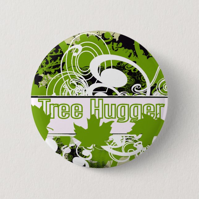 Chapa Redonda De 5 Cm Tree Hugger (Anverso)