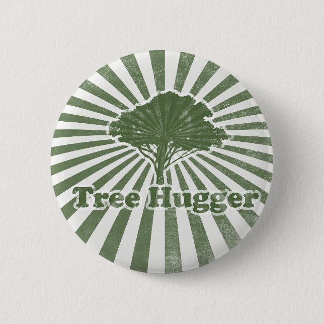Chapa Redonda De 5 Cm Tree Hugger Think Green (Anverso)
