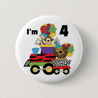 Chapa Redonda De 5 Cm Tren de la jungla 4ª camisetas de cumpleaños y reg