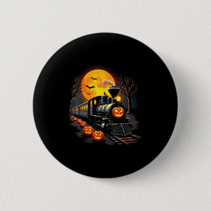 Chapa Redonda De 5 Cm Tren de Vintage Halloween Vestimenta Calabaza Homb