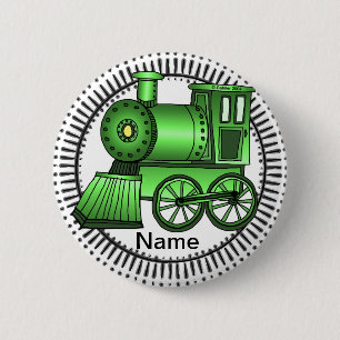 Chapa Redonda De 5 Cm Tren verde de pasador redondo