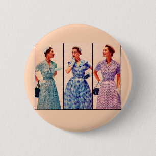 Chapa Redonda De 5 Cm tres 1953 vestidos - ropa vintage
