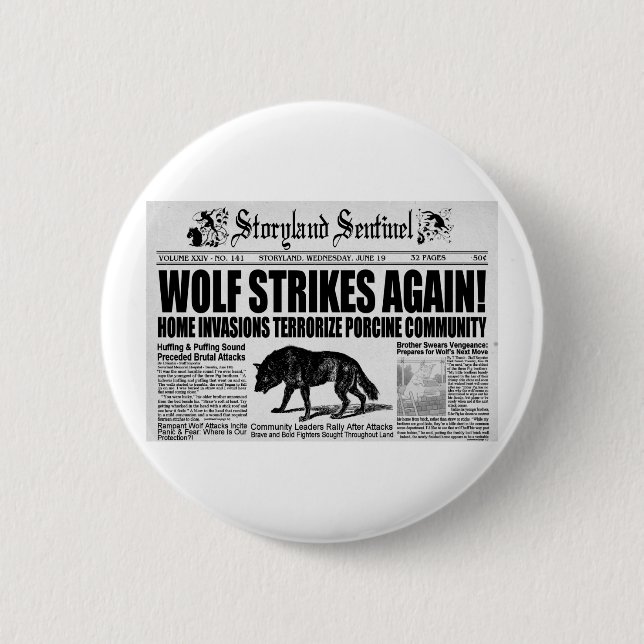 Chapa Redonda De 5 Cm Tres cerditos (Anverso)