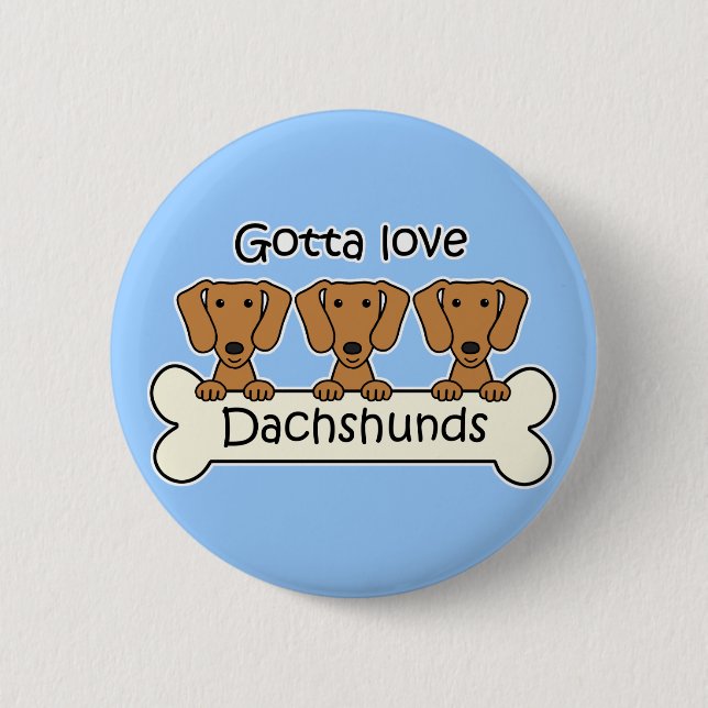 Chapa Redonda De 5 Cm Tres Dachshunds (Anverso)
