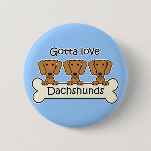 Chapa Redonda De 5 Cm Tres Dachshunds