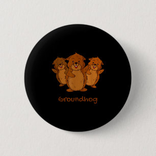 Chapa Redonda De 5 Cm Tres lindos marmotas Divertido Woodchuck &amp; Gro