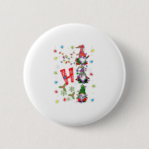 Chapa Redonda De 5 Cm Tres Navidades Gnomes Ho-Ho-Ho - Gar