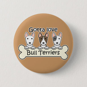 Chapa Redonda De 5 Cm Tres terrieres de Bull