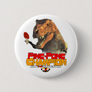 Chapa Redonda De 5 Cm TRex: Campeón del ping-pong