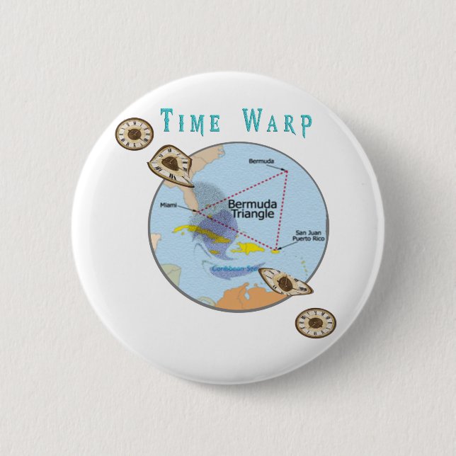 Chapa Redonda De 5 Cm Triángulo de las Bermudas (Anverso)