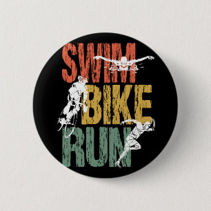 Chapa Redonda De 5 Cm Triathlon Vintage Swike Run