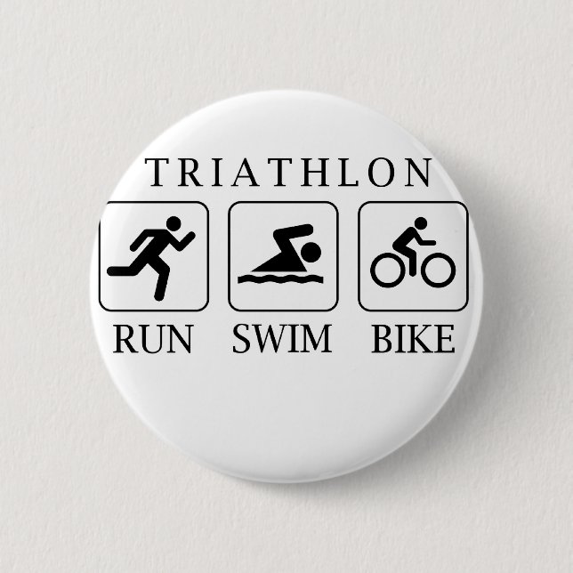 Chapa Redonda De 5 Cm Triatlón, nado y bicicleta (Anverso)