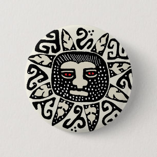 Chapa Redonda De 5 Cm Tribal Indian Sun Spirit