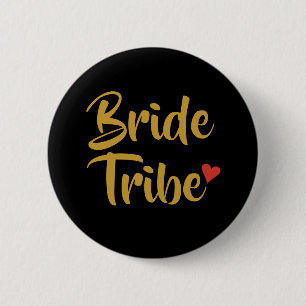 Chapa Redonda De 5 Cm Tribu de la Novia Corazón Rojo