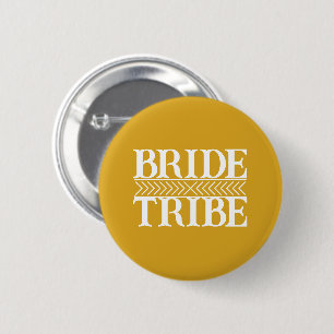 Chapa Redonda De 5 Cm Tribu de Novia Estilizada Amarillo Dorado