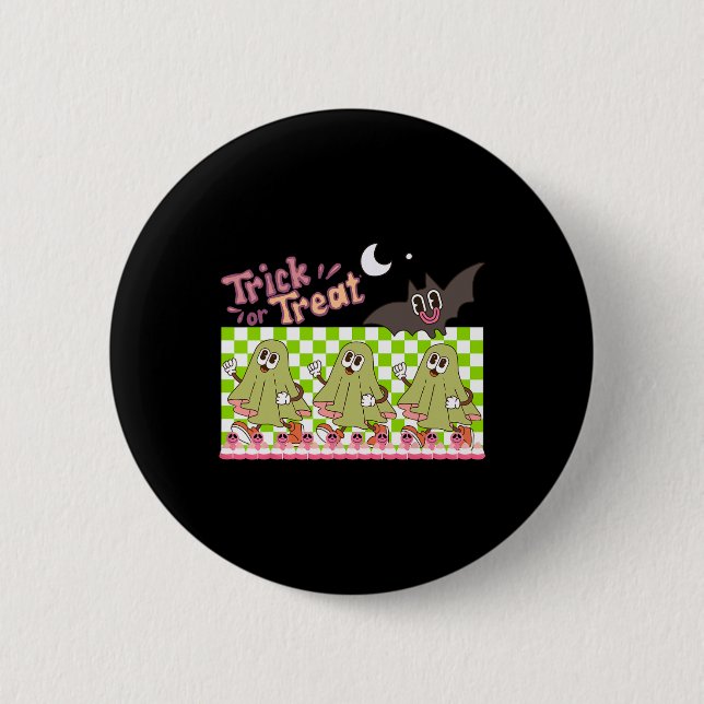 Chapa Redonda De 5 Cm Trick Of Treat Halloween (Anverso)