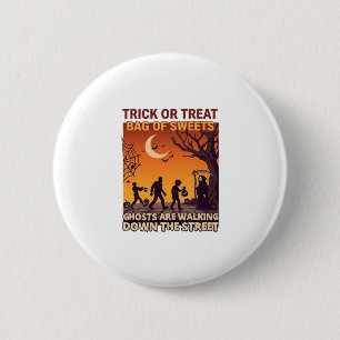 Chapa Redonda De 5 Cm Trick Or Treat Halloween Zombies La Parca Calabaza