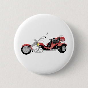 Chapa Redonda De 5 Cm trike rojo de la motocicleta
