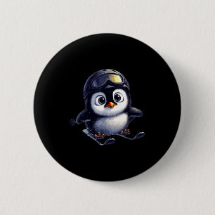 Chapa Redonda De 5 Cm Tripulación de aventuras invernales de pingüinos l