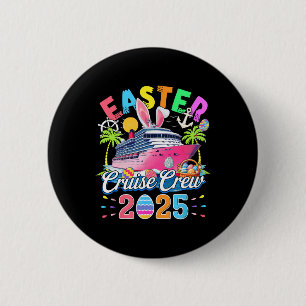 Chapa Redonda De 5 Cm Tripulación de crucero de Pascua 2025 Huevos color