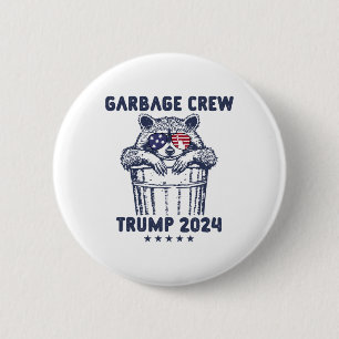 Chapa Redonda De 5 Cm Tripulación de Garbyge Trump Garganta A Hombre En 