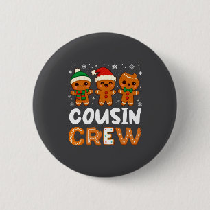 Chapa Redonda De 5 Cm Tripulación de primos Navidad 2025 Galleta Niños N