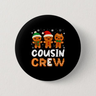 Chapa Redonda De 5 Cm Tripulación de primos Navidad 2025 Galleta Niños N