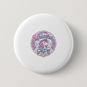 Chapa Redonda De 5 Cm Tripulación de Unicornio Diseño juguetón bajo dema