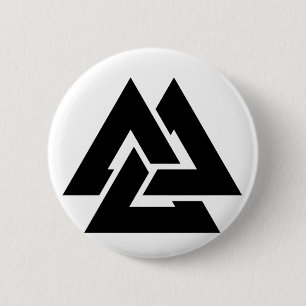 Chapa Redonda De 5 Cm Triquetra del símbolo de Valknut