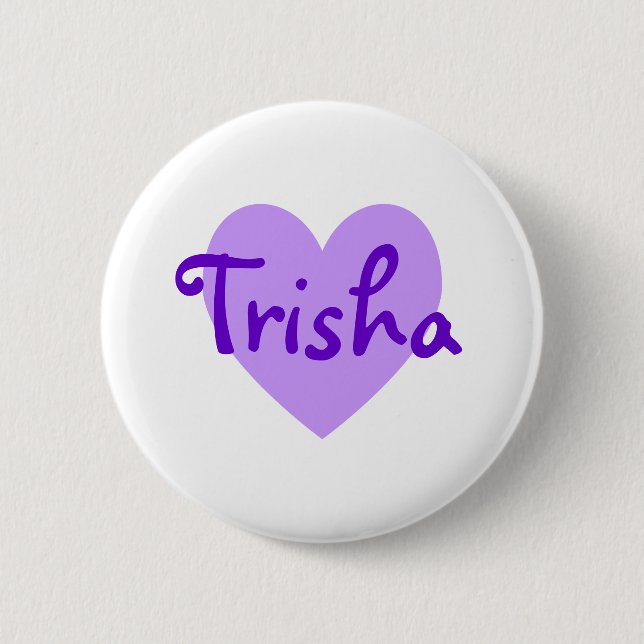 Chapa Redonda De 5 Cm Trisha en morado (Anverso)