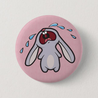 Chapa Redonda De 5 Cm Triste conejo llorando| Bunny aleteado