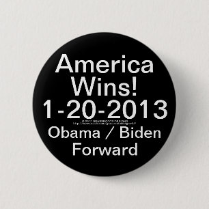 Chapa Redonda De 5 Cm ¡Triunfos de América! Obama 1-20-2013/Biden