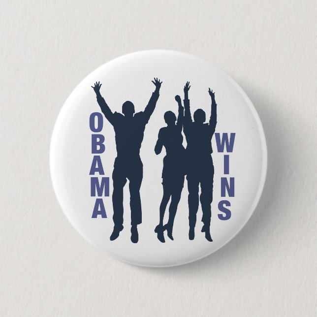 Chapa Redonda De 5 Cm Triunfos de Obama (Anverso)