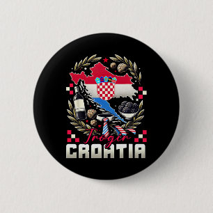 Chapa Redonda De 5 Cm Trogir Croacia Recuerdo Bandera de Croacia Mapa