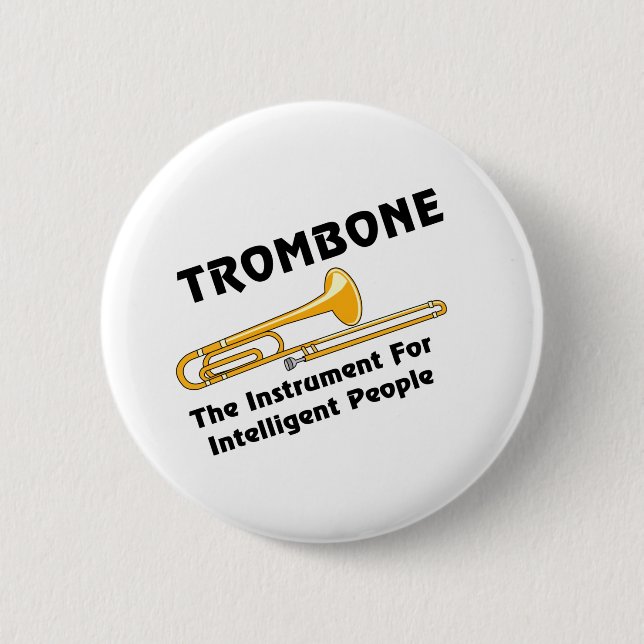 Chapa Redonda De 5 Cm Trombone inteligente (Anverso)