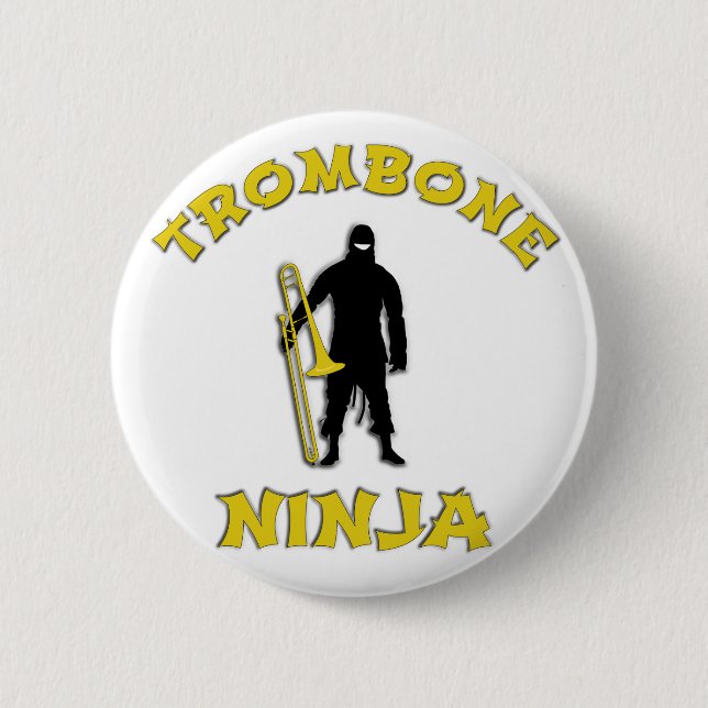 Chapa Redonda De 5 Cm Trombone Ninja (Anverso)