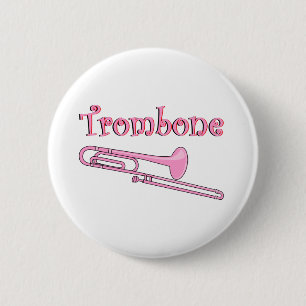 Chapa Redonda De 5 Cm Trombone rosa