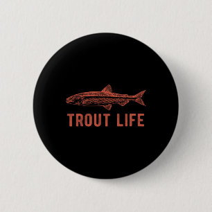 Chapa Redonda De 5 Cm Trucha Vida Pesca Novedad Pescador Regalo