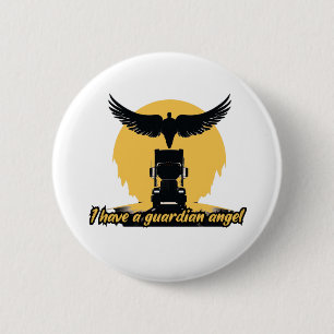 Chapa Redonda De 5 Cm Truck Guardian Angel Protection Faith Road Journey