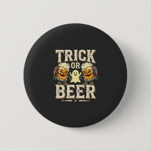 Chapa Redonda De 5 Cm Truco o Cerveza Diseño de Cerveza de Halloween_1