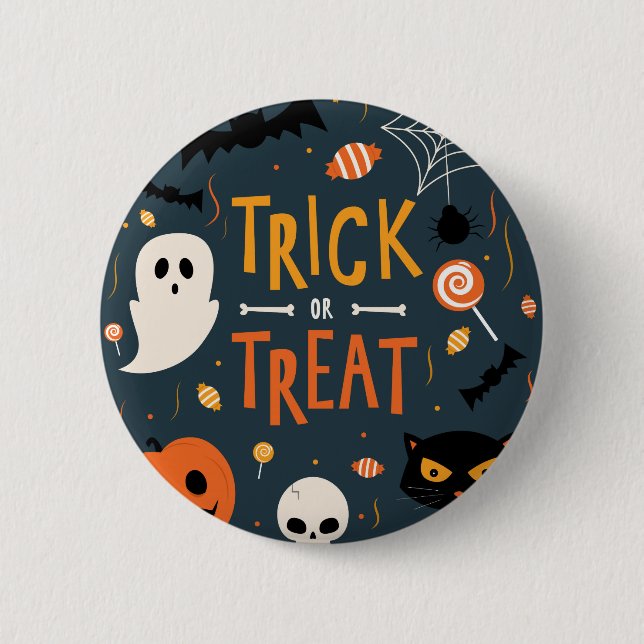 Chapa Redonda De 5 Cm Truco o invitación Halloween (Anverso)