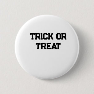Chapa Redonda De 5 Cm Truco o. Trate Halloween espeluznante negro simple