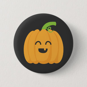 Chapa Redonda De 5 Cm Truco o trato con una calabaza linda para Hallowee