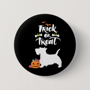 Chapa Redonda De 5 Cm Truco o trato de mujeres Scottie Terrier Escocés P