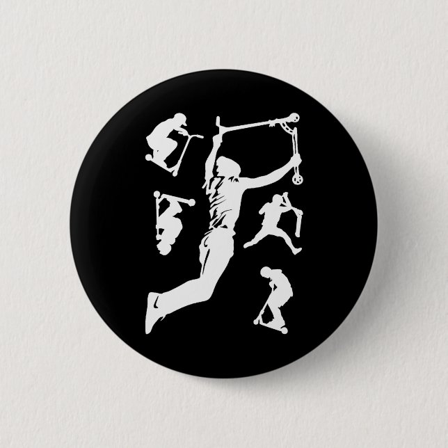 Chapa Redonda De 5 Cm Truco Scooter Scootering Trampas (Anverso)