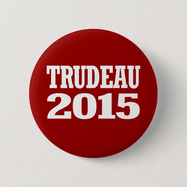 Chapa Redonda De 5 Cm Trudeau 2015 (Anverso)