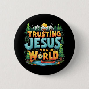 Chapa Redonda De 5 Cm True North Vbs 2025 Confiando en Jesús Campamento