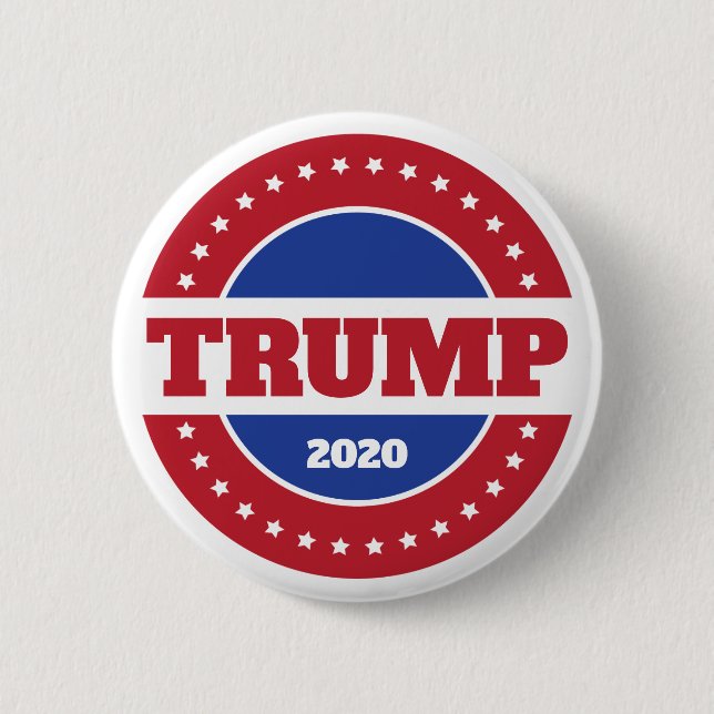 Chapa Redonda De 5 Cm Trump 2020 rojo blanco y azul (Anverso)