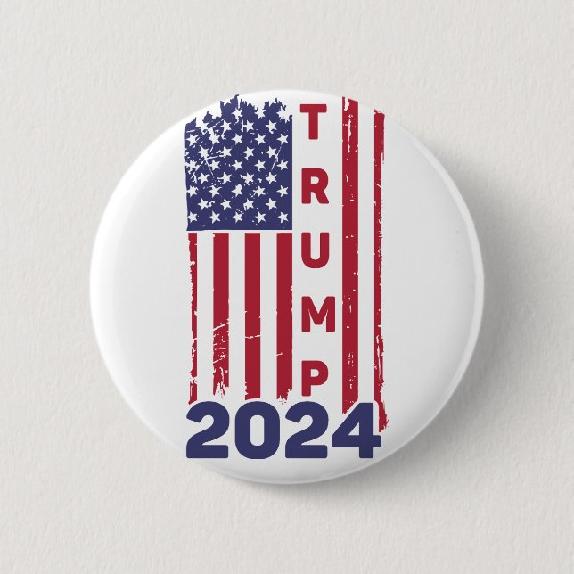 Chapa Redonda De 5 Cm Trump 2024 (Anverso)
