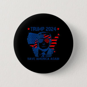 Chapa Redonda De 5 Cm Trump 2024 salva a Estados Unidos nuevamente la ba